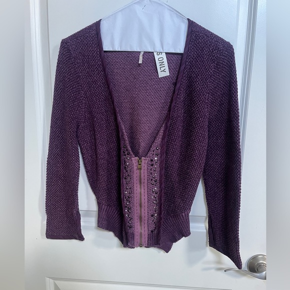 Freepeople Cropped Zip Front Sweater - Picture 3 of 7